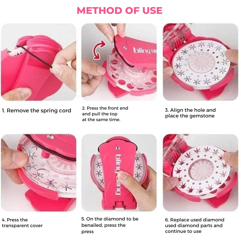 מכונת סיכות בלינגר ג'ם : קשטו את האביזרים שלכם בברק