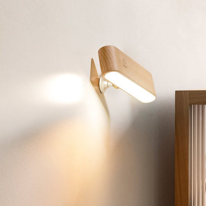 Lampe de bureau en bois massif avec charge magnétique